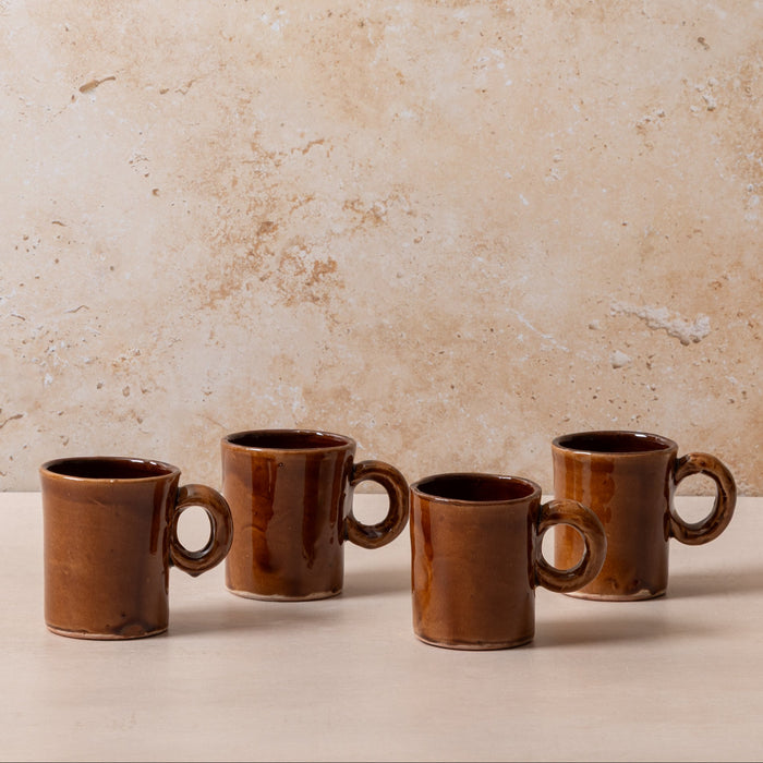 Moroccan Brown Glazed Espresso Cup - Straight