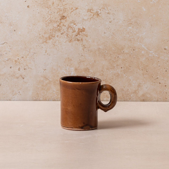 Moroccan Brown Glazed Espresso Cup - Straight