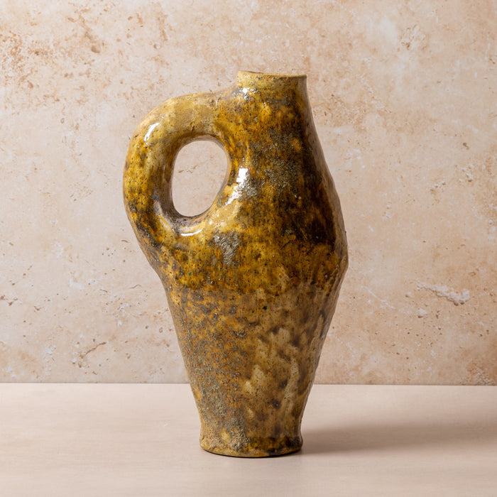 Moroccan Sculptural Tamegroute Jug/Vase