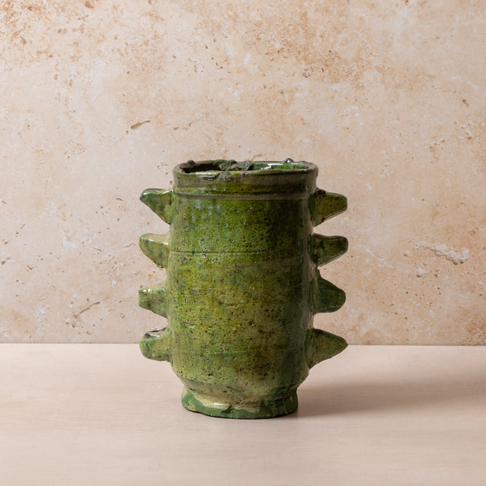 Moroccan Green Tamegroute Spike Detail Vases