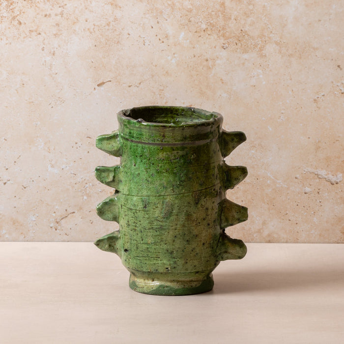 Moroccan Green Tamegroute Spike Detail Vases