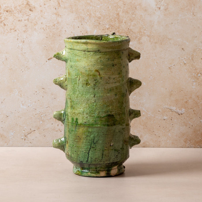 Moroccan Green Tamegroute Spike Detail Vases