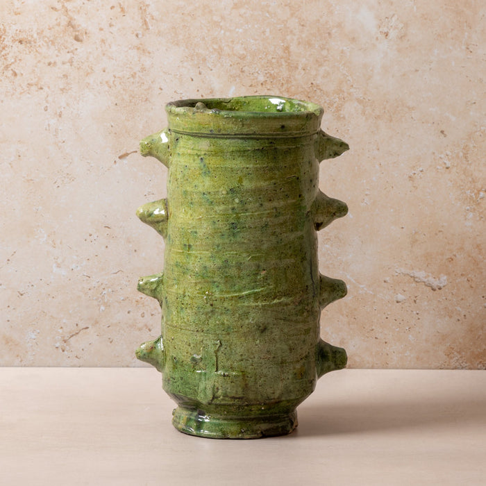 Moroccan Green Tamegroute Spike Detail Vases