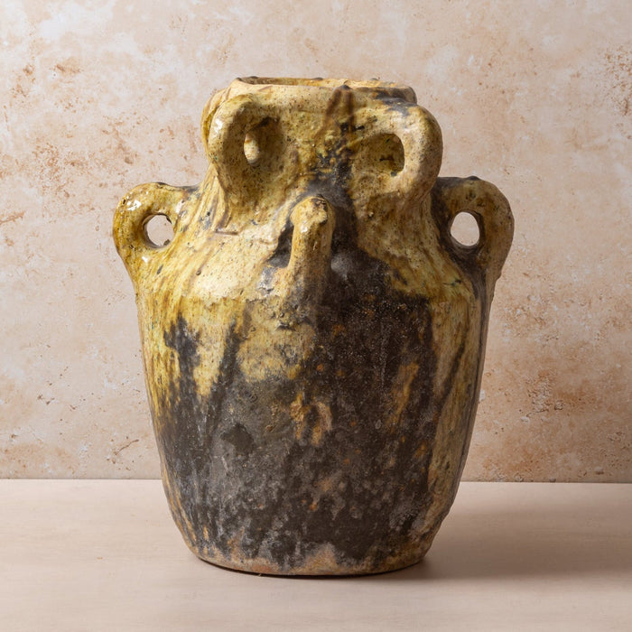 Moroccan Sculptural XL Vase with Handle Detail