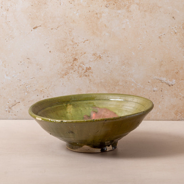 Moroccan Pink/Green Tamegroute Medium Serving Bowl