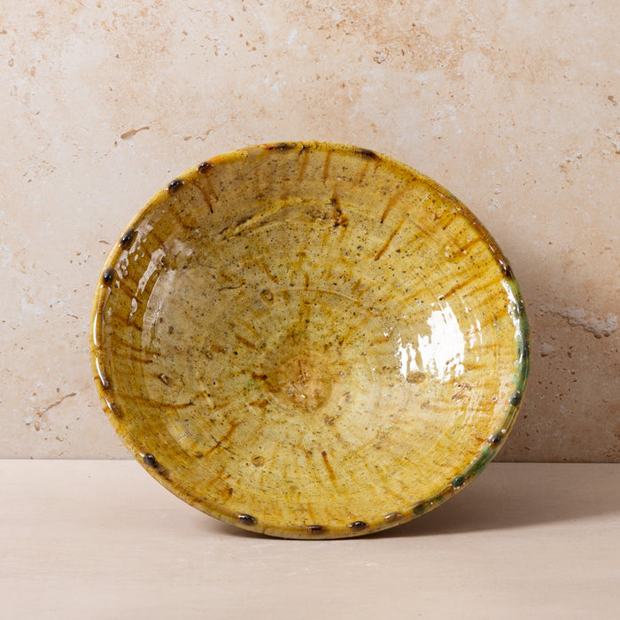 Moroccan Olive Tamegroute Angular Bowls on Stand