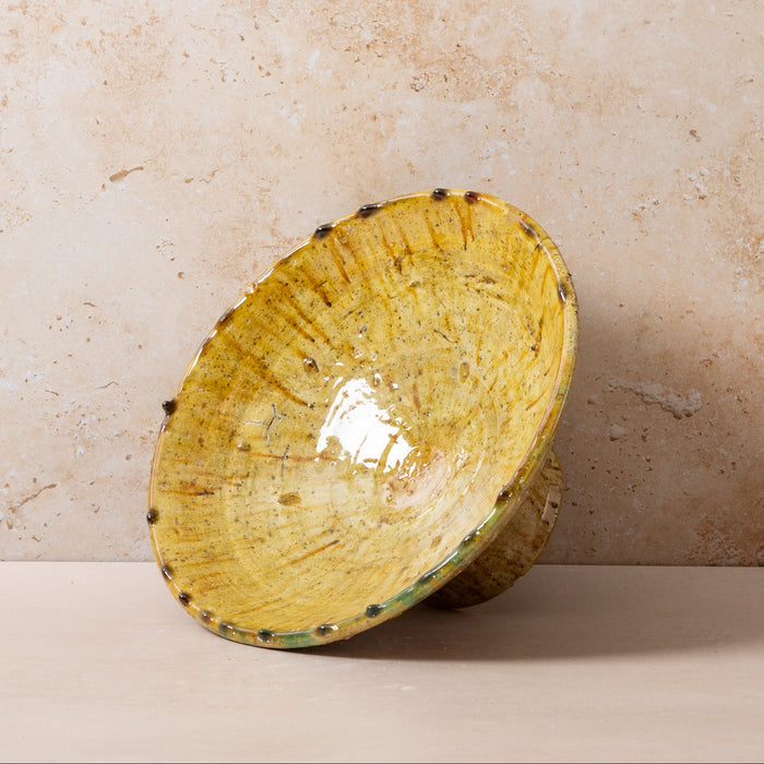 Moroccan Olive Tamegroute Angular Bowls on Stand