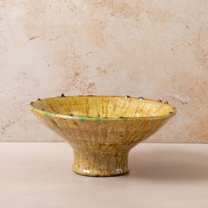 Moroccan Olive Tamegroute Angular Bowls on Stand
