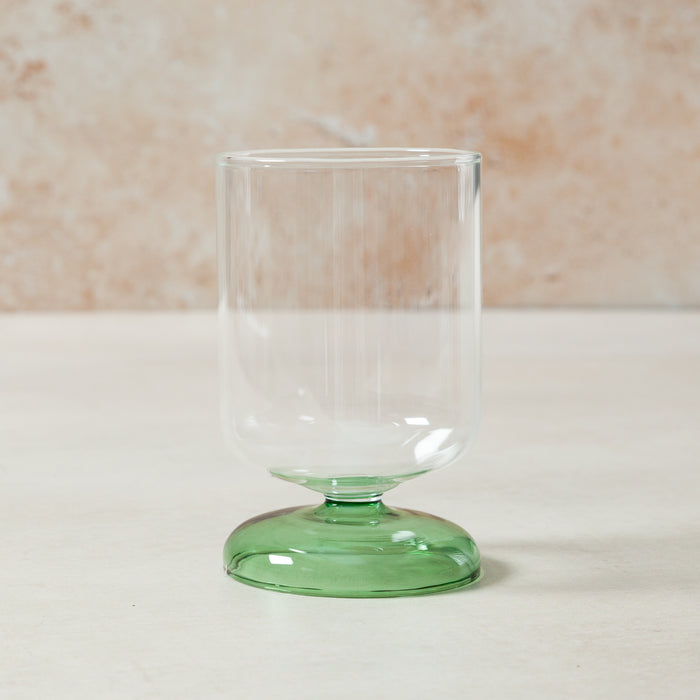 'Bloom' Clear/Green Wine Glass