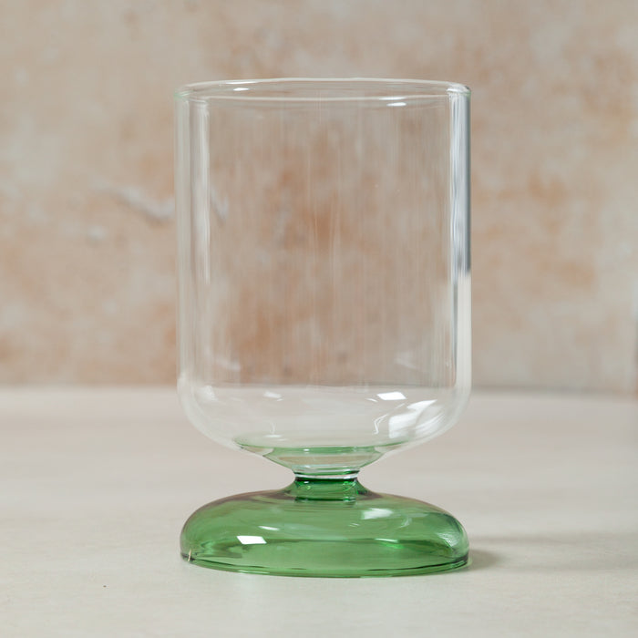 'Bloom' Clear/Green Wine Glass