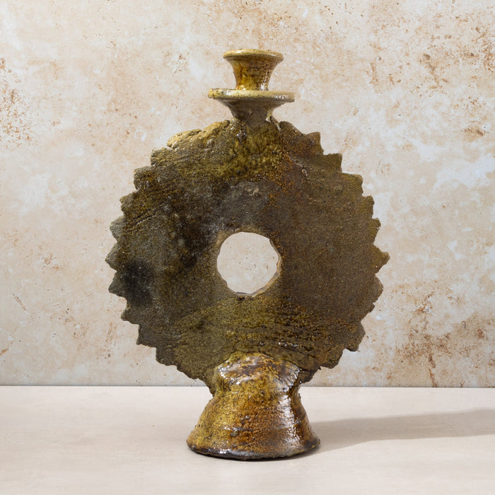 Tamegroute Large Olive Round Candle Holder