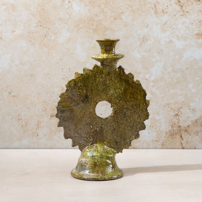 Tamegroute Medium Olive Round Candle Holder