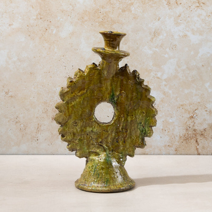 Tamegroute Medium Olive Round Candle Holder