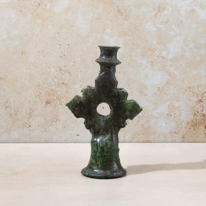 Tamegroute Small Green Diamond Candle Holders
