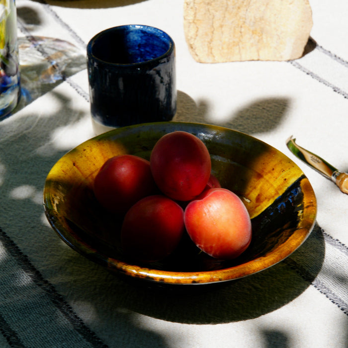 Moroccan Olive/Black Tamegroute Small Serving Bowl