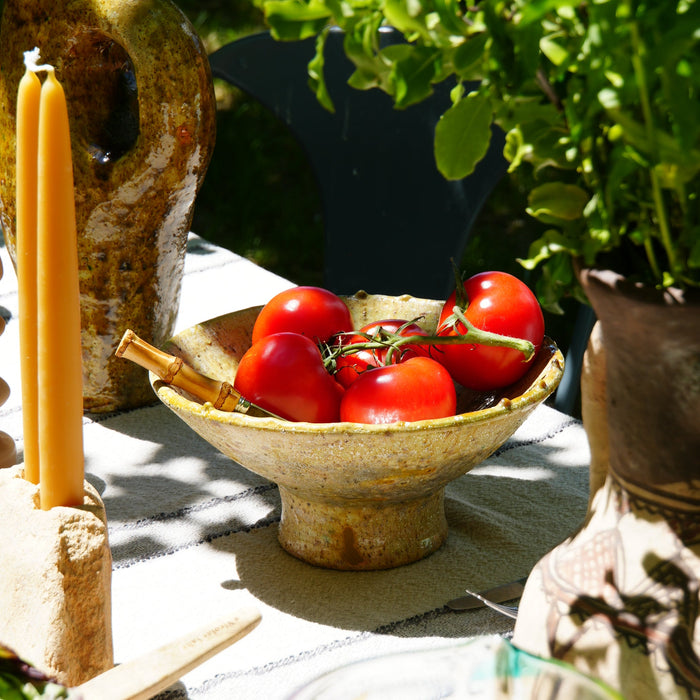Moroccan Olive Tamegroute Angular Bowls on Stand