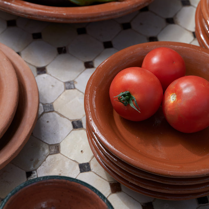 Moroccan Terracotta Glazed Deep Lunch Plates