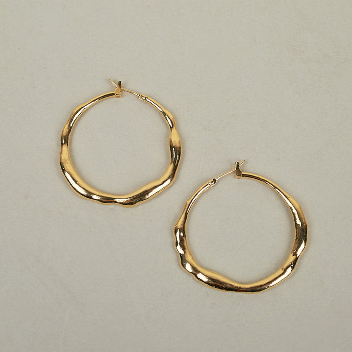 textured hoop gold earrings 