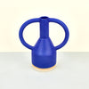 cobalt blue ceramic sculptural vase