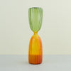 colourful sand-timer with split-coloured reeded glass