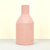 Matte pink vases with cobalt blue internal glaze