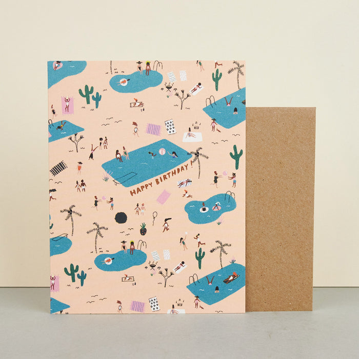 'Pool Party Forever' Birthday Card