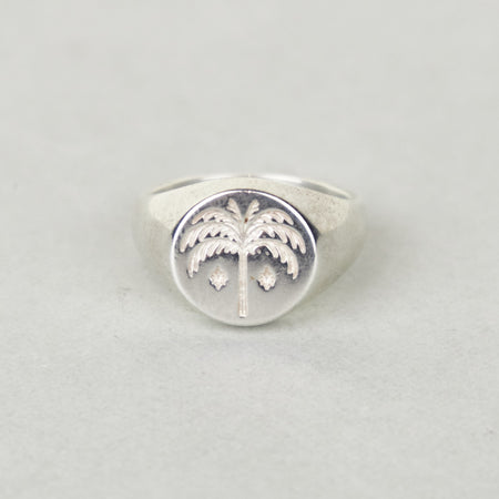 Palm signet ring, hand-cast from solid sterling Silver