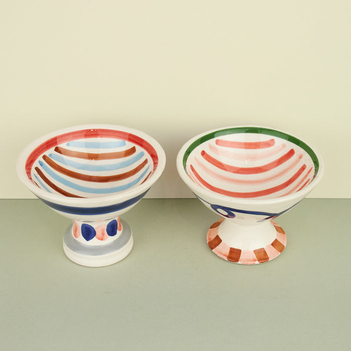 'Coupelle' Hand-Painted Striped Coupe Bowls
