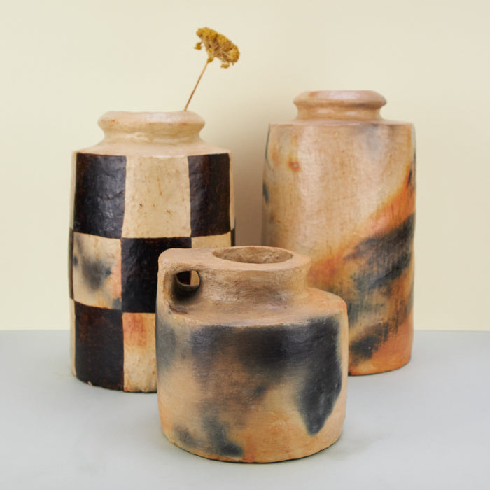 Natural / Chequered Glaze Vases