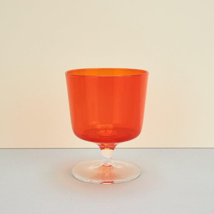 Ichendorf Milano 'Aurora' Orange Stem Glass, a single glass. 